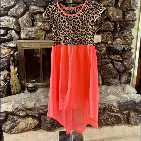 Faded Glory Other - Faded  Glory NWT Coral /Leopard Girl Dress